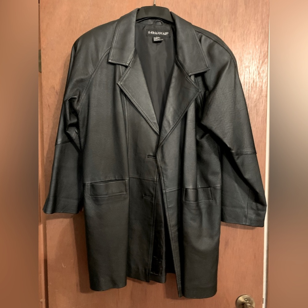 Leather coat size L